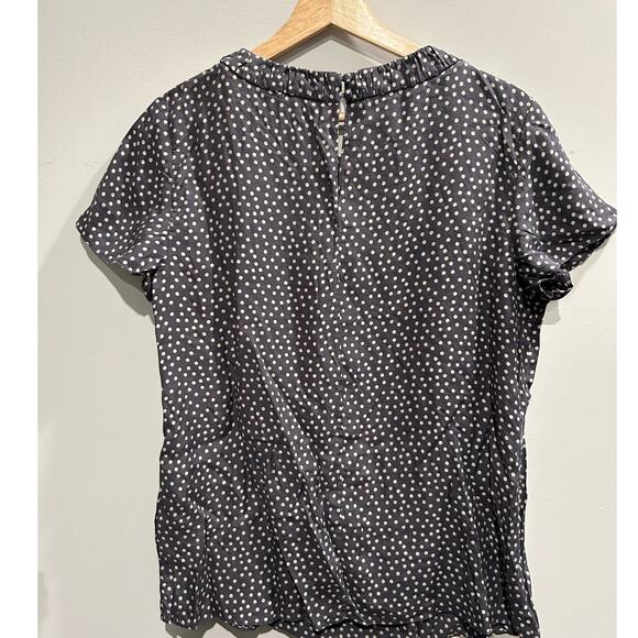 Boden Carey Grey Polka Dot Blouse, Size 10 - Picture 2 of 3